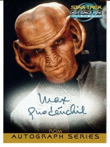 STAR TREK DS9 MEMORIES FROM THE FUTURE AUTOGRAPH CARD A17 MAX GRODENCHIK AS ROM - Picture 1 of 2