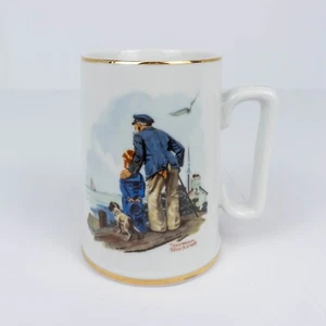 Vintage Norman Rockwell Museum 1985 Coffee Mug Cup Porcelain Looking Out To Sea - Picture 1 of 6
