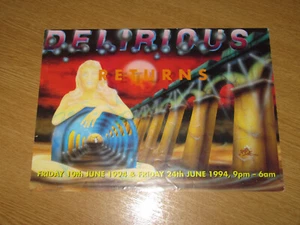 DELIRIOUS - RETURNS - ALDERSHOT - 1994 RAVE CLUB FLYER (A4)-2 - Imagen 1 de 2