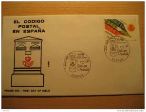 Burgos 1987 Code Postal Letterbox Letter Box First Day Postmark Special Over - Picture 1 of 1