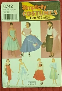 Simplicity 8742 Pattern Costumes On Stage ‘50s Poodle Skirt Size N 10,12,14 - Picture 1 of 3