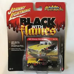 Johnny Lightning Street Freaks schwarz mit Flammen 18 '66 Chevy Nova SS Auto 2005 - Bild 1 von 20