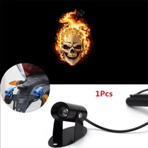 Motorcycle LED Flaming Skull Ghost Logo Laser Projector Shadow Ghost Tail Light - Picture 1 of 6