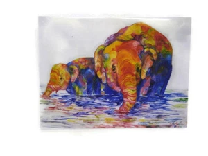 Fine Arts Elephant Magnet Fridge gift set Collection scarce rare Oil painting 2 - Picture 1 of 2