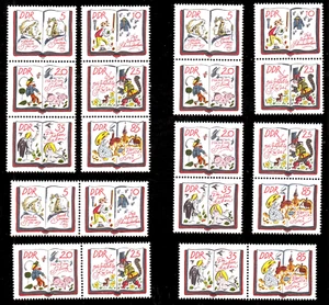 DDR 2987-92 **, Märchen XV, 9 Zusammendrucke komplett postfrisch - Bild 1 von 1