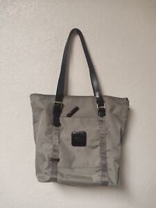Bric's X-bag Sportina Gray Nylon Leather Travel Tote &  Bag 2 Pc Italy