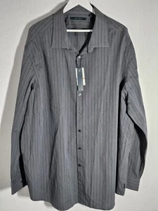 Camisa de vestir gris abotonada 3xl Perry Ellis para hombre nueva con etiquetas - Imagen 1 de 6