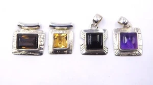 Natural Multi Colgante Piedra Preciosa 925 Plata Maciza de Ley Mano M-3011 - Imagen 1 de 10