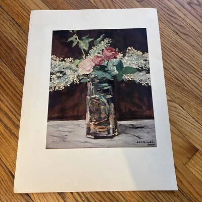 "Lilas blancas con rosas de colección de Claude Monet (impresión artística de arte vintage) 9,9"" X7,9" Foto 1 de 4