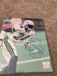 Shawn Springs Signed Seattle Seahawks 8x10 Photo PSA - Picture 1 of 4