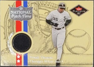 Frank Thomas White Sox 2001 Fleer Platinum National Patch Time Game Worn Jersey