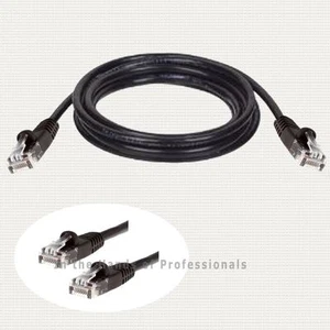 AESP - 25ft CAT5e Black Patch Cable, Booted RJ45 w/Molded Snag proof Clip - Picture 1 of 2
