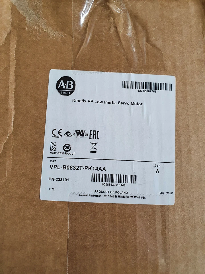 Allen-Bradley AC SERVO MOTOR CAT VPL-B0632T-PK14AA EXPEDITED