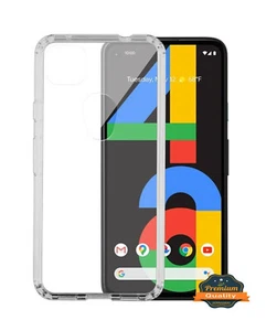 For Google Pixel 4A Clear Case Slim Hybrid TPU Gel Rubber Gummy Protective Cover - Picture 1 of 6