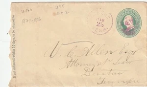 Storia postale degli Stati Uniti -- Atene TN a Decatur TN - copertina in rilievo 3c - Scott U163 - Foto 1 di 2
