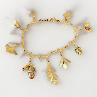 "Bellota y roble" pulsera con dije de latón MICHAEL MICHAUD 7035 6-7"" Foto 1 de 4