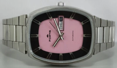 Vintage Fortis Eden Roc Automatic Day Date Mens Wrist Watch D81 Old Used Antique - Image 1 of 4