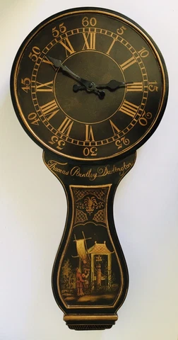 Hand Painted Asian Theme Banjo Style Wall Clock Signed Thomas Bentley Darlington Cover