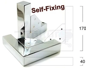 4x METALL MÖBELBEINE 40mm HOHE SELBSTFIXIERENDE FÜSSE FÜR SOFA STUHLSCHRÄNKE BETTEN - Bild 1 von 10