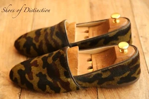 Joseph Cheaney Camo Pony Hair Slippers Loafers House Shoes Men's UK 10 US 11 - Picture 1 of 11
