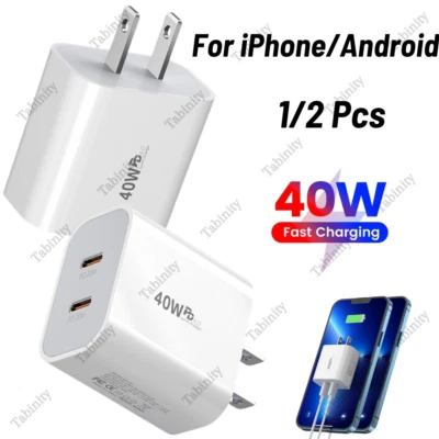 40W Fast Charger Block USB Type C Wall Power Adapter For iPhone 14 13 12 11 XR 8 - Image 1 of 4