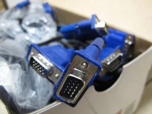 NEW ! LOT of 15 High Quality VGA Cables Male To Male DB-15 Open Box FREE SHIP - Picture 1 of 2
