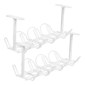 2 Sets Plug-in Rack Wire Management under Desk Table Cable Organizer - Afbeelding 1 van 12