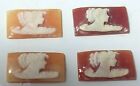 NOS Antique Rectangle Shell Cameo Stone Facing Right 23.5 mm x 12.5 mm #MB220