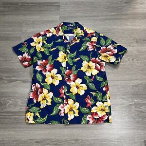 Polo Ralph Lauren Shirt Men L Short Sleeve Cotton Hawaiian Floral Button Down