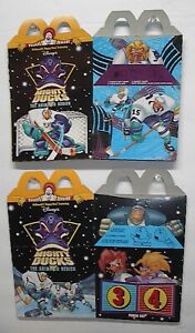 McDONALD'S 1996 DISNEY'S MIGHTY DUCKS HAPPY MEAL BOXES COMPLETE SET of 2 NOS