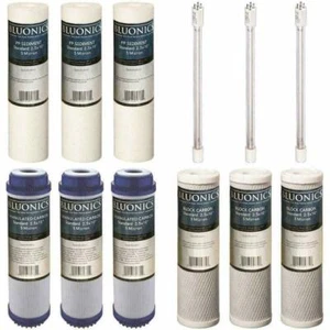 12 pc Replacement Water Filter Set for our 4 Stage UV Under Sink Filter System - Picture 1 of 3