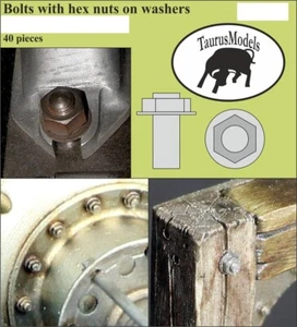Taurus Bolts with Hex Nuts on Washers (Diameter: 0.3mm, 40pcs) - Picture 1 of 1
