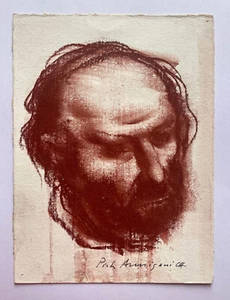 Pietro ANNIGONI "Ritratto d'uomo" Sanguigna con autentica - Zdjęcie 1 z 1