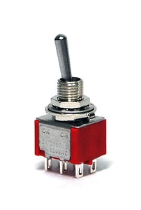 10x Miniatur Kippschalter 1MD1T1B1M1QES Ein/Ein 6P DPDT 2A250V 5A120V Lötfahne - Bild 1 von 10