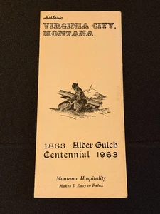 Historic Virginia City Montana 1863 Alder Gulch Centennial 1963 Vintage Brochure - Picture 1 of 3