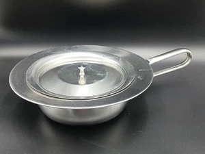 Stechbecken Steckbecken Bettpfanne Nachttopf mit Deckel, Edelstahl, Silber - Bild 1 von 10