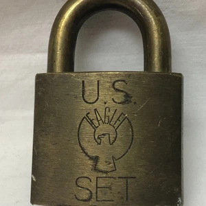 U.S. Army Vintage Schloss US Set Eagle Brand ohne Schlüssel - Bild 1 von 8
