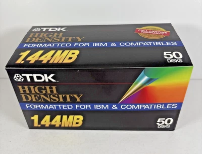 TDK Alta Densidad 1.44 MB Formateado para IBM y Compatibles 50 Disquetes SELLADOS! Foto 1 de 4