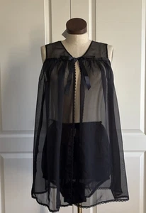 Schwarzes Chiffon Baby Puppe Damen Schlaf Set Größe M von Secrets in Spitze - Bild 1 von 11