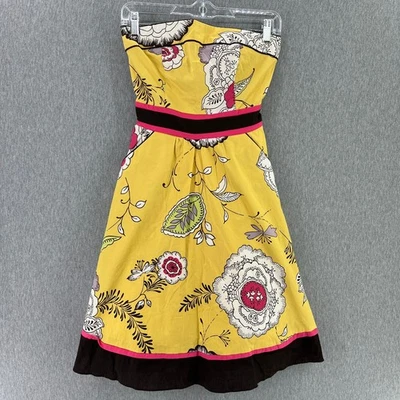 Vestido Teeze Me Sin Tirantes Estilo Retro Línea A Sol Amarillo Floral Jr Mujer Talla 3 Foto 1 de 4