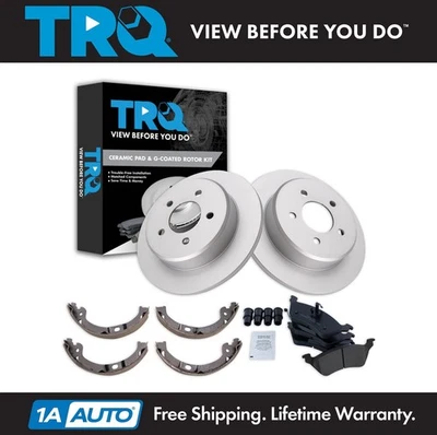 Kit de pastillas de freno trasero y rotor TRQ para 01-07 Chrysler Town & Country Dodge Caravan Foto 1 de 4
