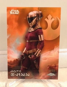 2025 Topps Chrome Star Wars Zorii Bliss 16/25 Orange Refractor Aurebesh  - Picture 1 of 2