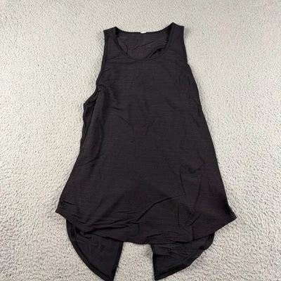 Camiseta sin mangas Lululemon para mujer 6 holgada corte trasero rayas negra Foto 1 de 4