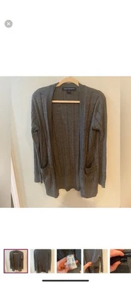 Cárdigan abierto gris para mujer French Connection XS adornado Foto 1 de 4