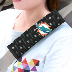 2pcs Miami Dolphins Car Seat Belt Pad Shoulder Pad Cover Comfortable Driving - Picture 1 of 12