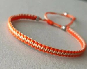 Women-Men Fashion Orange-Beige Bracelet thread Handmade Knot Accessories Jewelry - Picture 1 of 8