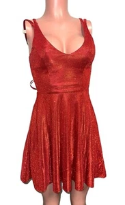Red Bow Sparkly Backless Formal Prom Party mini Dress Padded cups sz1 City Vibe - Picture 1 of 5