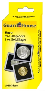 Guardhouse 2x2 Tetra Snaplock Coin Holders, 1oz Gold Eagle, 10 pack - Picture 1 of 1