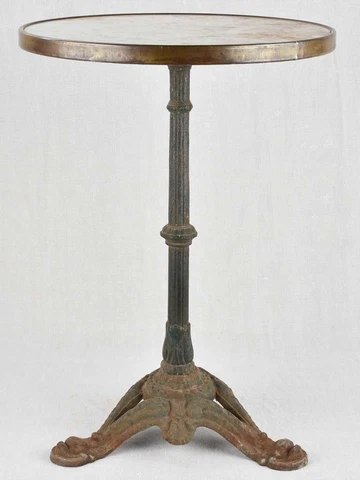 Antique French bistro table w/ marble top & cast iron base Cover