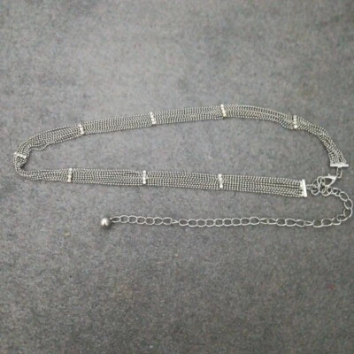 Belly Chain Silver Colour Diamante Waist Belt Adjustable Beaded  beach clubbin😍 - Image 1 of 4